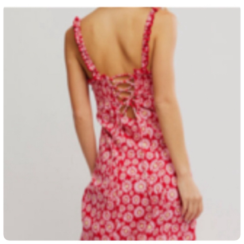 Free People LUCINDA FLORAL PRINT MIDI DRESS SIZE MEDIUM - Picture 5 of 11